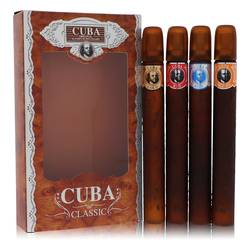 Cuba Gold Gift Set By Fragluxe Gift Set For Men Includes Cuba Variety Set Includes All Four 1.15 Oz Sprays, Cuba Red, Cuba Blue, Cuba Gold And Cuba Orange