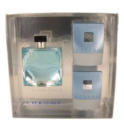 Chrome Gift Set By Azzaro Gift Set For Men Includes 3.4 Oz Eau Detoilette Spray + 2.6+ Oz After Shave Balm + 2.6 Oz All Over Shampoo