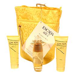 Acte 2 Perfume by Escada Perfume -- Gift Set - 1 oz. Eau De Parfum Vaporisateur + 1.7 oz. Body Lotion + 1.7 oz. Shower Gel + Yellow Jacquard Bag