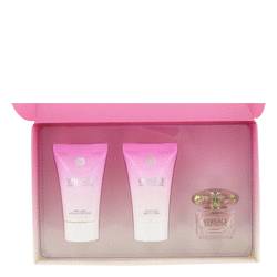 Bright Crystal Perfume by Versace -- Gift Set - .17 oz Mini EDT + .8 oz Shower Gel + .8 oz Body Lotion