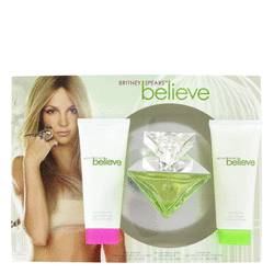 Believe Perfume by Britney Spears Perfume -- Gift Set - 3.4 oz Eau De Parfum Spray + 3.3 oz Body Souffle + 3.4 oz Shower Gel