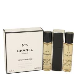 Chanel No. 5 Perfume by Chanel 3 x 2 ml Eau De Parfum Premiere Spray Refillable Includes 1 Purse Spray and 2 Refills