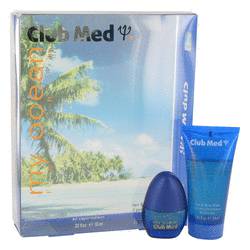 Club Med My Ocean Cologne by Coty Cologne -- Gift Set - .33 oz Mini EDT Spray + 1.85 oz Hair & Body Wash