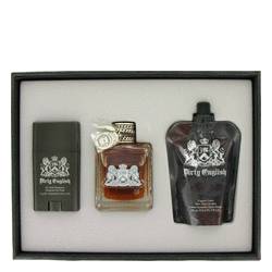 Dirty English Cologne by Juicy Couture Cologne -- Gift Set - 3.4 oz Eau De Toilette Spray + 4.2 oz After Shave Soother + 2.6 oz Deodorant Stick