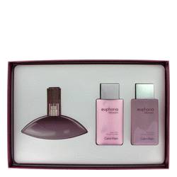 Euphoria Blossom Perfume by Calvin Klein Perfume -- Gift Set - 3.4 oz Eau De Toilette Spray + 3.4 oz Body Lotion + 3.4 oz Body Wash