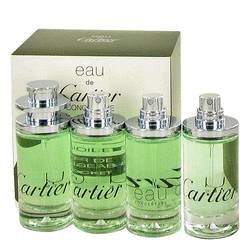 Eau De Cartier Cologne by Cartier Cologne -- Gift Set - 4 x .84 oz EDT Refillable Pocket Spray (Concentree)