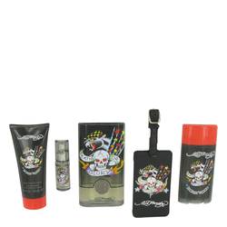 Ed Hardy Born Wild Cologne by Christian Audigier Cologne -- Gift Set - 3.4 oz Eau De Toilette Spray + 3 oz Hair & Body Wash + .25 oz Mini EDT + 2.75 oz Deodorant Stick + Luggage Tag