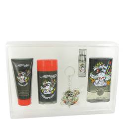 Ed Hardy Born Wild Cologne by Christian Audigier Cologne -- Gift Set - 3.4 oz Eau De Toilette Spray + 3 oz Shower Gel + .25 oz Mini EDT  Spray + 2.75 oz Deodorant Stick +  Tattoo Key Chain