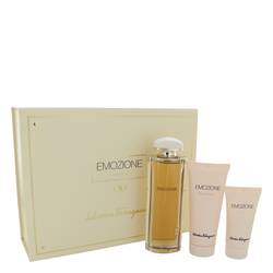 Emozione Gift Set By Salvatore Ferragamo Gift Set For Women Includes 3.1 Oz Eau De Parfum Spray + 1.7 Oz Body Lotion + 3.4 Oz Shower Gel