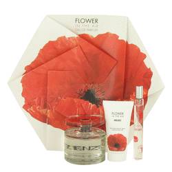 Kenzo Flower In The Air Perfume by Kenzo Perfume -- Gift Set - 3.4 oz Eau De Parfum Spray + 1.7 oz Creamy Body Milk +.5 oz Mini EDP Spray