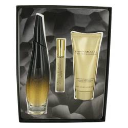 Liquid Cashmere Black Perfume by Donna Karan Perfume -- Gift Set - 3.4 oz Eau De Parfum Spray + .34 oz Mini EDP Roller Ball + 3.4 oz Body Lotion