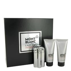 Montblanc Emblem Intense Cologne by Mont Blanc -- Gift Set - 3.3 oz Eau De Toilette Spray + 3.3 oz After Shave Balm + 3.3 oz Shower Gel