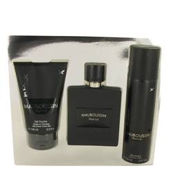 Mauboussin Pour Lui In Black Cologne by Mauboussin Cologne -- Gift Set - 3.4 oz Eau DE Parfum Spray + 3.3 oz Shower Gel + 5 oz Deodorant Spray