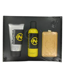 Nautica Competition Cologne by Nautica Cologne -- Gift Set - 4.2 oz Eau De Toilette Spray + 5 oz After Shave Balm + 10 oz Soap (Yellow box, Relaunched version)