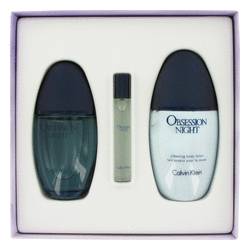 Obsession Night Perfume by Calvin Klein Perfume -- Gift Set - 3.4 oz Eau De Parfum Spray + 6.7 oz Body Lotion + .5 EDP Splash