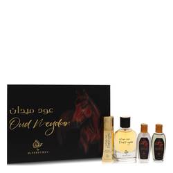 Oud Meydan Cologne by My Perfumes -- Gift Set - 3.4 oz Eau De Parfum Spray + 3.4 oz Perfumed Hair & Body Mist + 2 oz Shower Gel + 2 oz Body Lotion