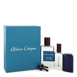 Oud Saphir Cologne by Atelier Cologne 3.3 oz Pure Perfume Spray with Free 1 oz Pure Perfume Refillable Spray in Leather Case