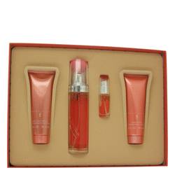 Perry Ellis F Perfume by Perry Ellis Perfume -- Gift Set - 3.4 oz Eau De Parfum Spray + 3 oz Body Lotion + 3 oz Shower Gel + .25 oz Mini EDP Spray