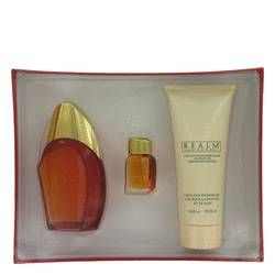 Realm Perfume by Erox Perfume -- Gift Set - 3.4 oz Eau De Toilette Spray +.25 oz Mini EDT + 6.8 oz Shower Gel