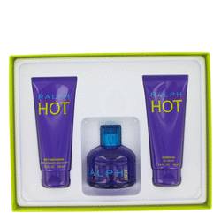 Ralph Hot Perfume by Ralph Lauren Perfume -- Gift Set - 3.4 oz Eau De Toilette Spray + 3.4 oz Body Lotion + 3.4 oz Body Gel