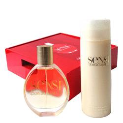 Sensi Perfume by Giorgio Armani Perfume -- Gift Set - 1.7 oz Eau De Toilette Spray + 6.7 oz Shower Gel