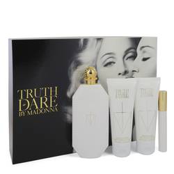 Truth Or Dare Perfume by Madonna Perfume -- Gift Set - 2.5 oz Eau De Parfum Spray + 2.5 oz Body Lotion + 2.5 oz Shower Gel + .3 oz Mini EDP RollerBall